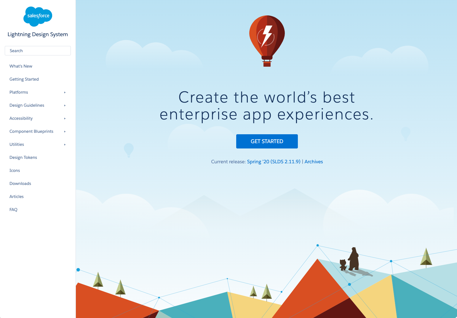 Salesforce Lightning Design System Homepage